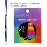 Rainbow Cat Porcelain Keepsake Ornament - Laurel Burch Studios