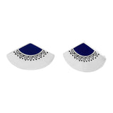 Uchiwa Fan Stud Earrings - Indigo - Laurel Burch Studios