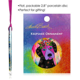 Violet Doggy Porcelain Keepsake Ornament - Laurel Burch Studios