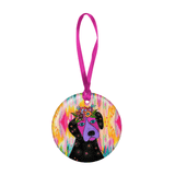 Violet Doggy Porcelain Keepsake Ornament - Laurel Burch Studios