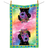 Violet Doggy Tea Towel - Laurel Burch Studios