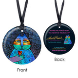 Wishing Love Cat Porcelain Keepsake Ornament - Laurel Burch Studios