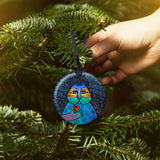 Wishing Love Cat Porcelain Keepsake Ornament - Laurel Burch Studios