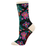 Women’s Alyssa Crew Socks – Black - Laurel Burch Studios