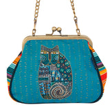 Zara Cat Clasp Purse with Shoulder Strap - Laurel Burch Studios