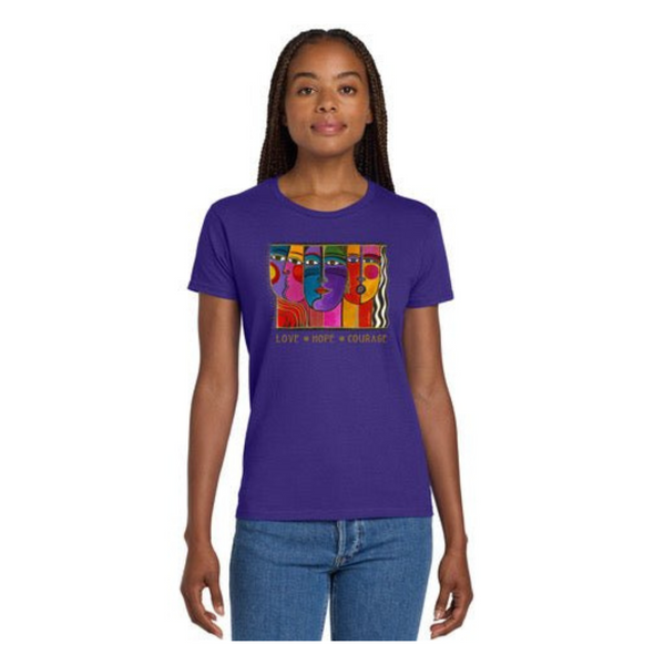 Love • Hope • Courage T-Shirt - Purple