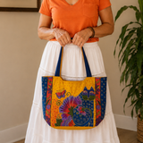 Vintage Blossoming Feline Tote