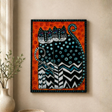 Vintage Polka Dot Gatos Gallery-Wrapped Canvas Print