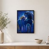 Vintage Embracing Horses Gallery-Wrapped Canvas Print