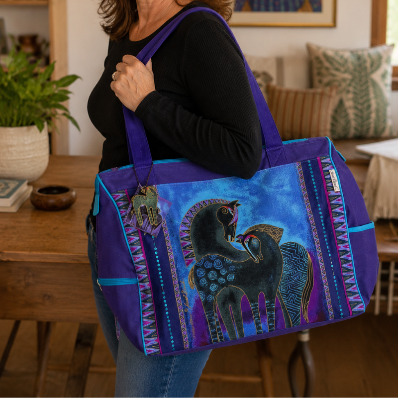 Vintage Embracing Horses Travel Tote