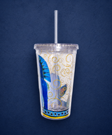 Vintage Indigo Mares Acrylic 16 oz Tumbler