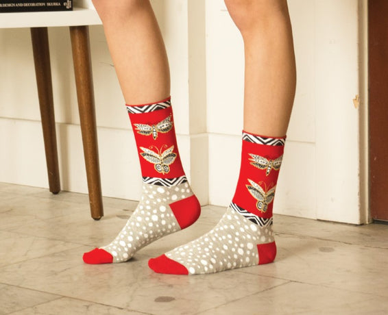 Iconic Laurel Burch sock designs are BACK!