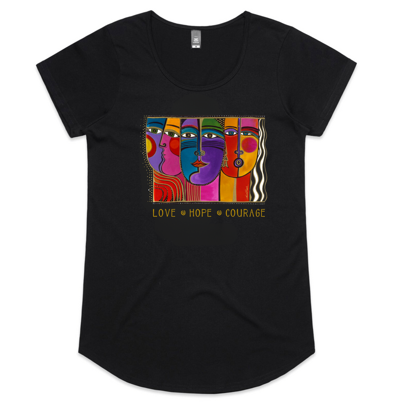 "Love. Hope. Courage." Women's Fit T-Shirt - Black