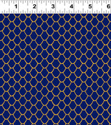 Oceania Scales by-the-yard - Navy/Gold Metallic