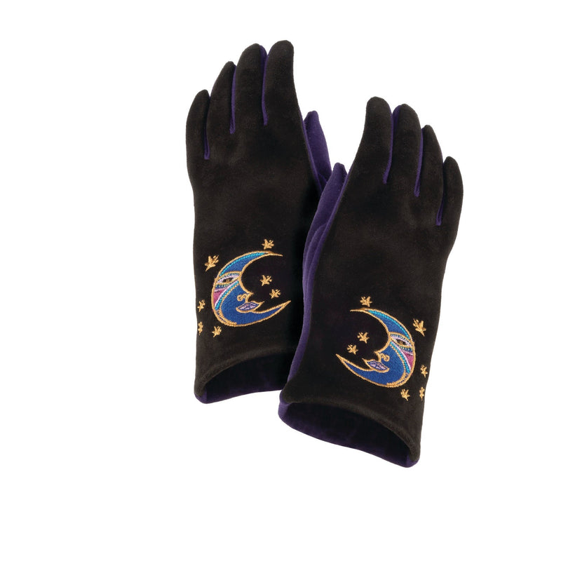 Brother Moon Embroidered Touchscreen Gloves - Laurel Burch Studios