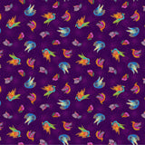 Fantasticats Birds by - the - yard - Dark Purple - Laurel Burch Studios