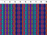 Fantasticats Geo Stripe by - the - yard - Blue - Laurel Burch Studios