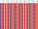 Fantasticats Geo Stripe by - the - yard - Orange - Laurel Burch Studios