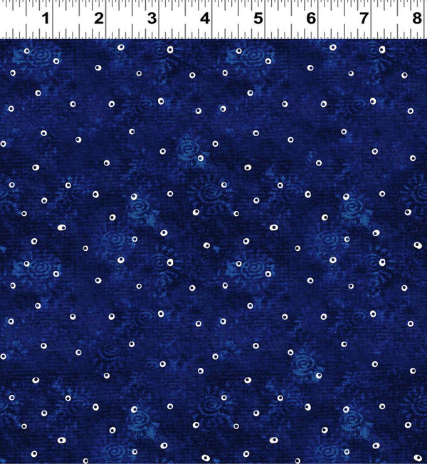 Fantasticats Hollow Dots by - the - yard - Dark Royal Blue - Laurel Burch Studios