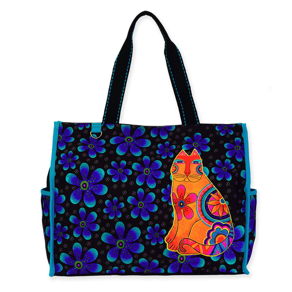 Feline Flower Power Large Tote - Laurel Burch Studios