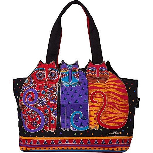 Feline Friends Large Cutout Shoulder Tote - Laurel Burch Studios