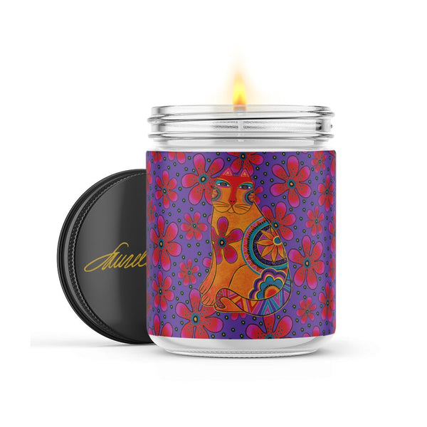 Flower Power Scented Soy Candle - 16 - oz. Jar - Laurel Burch Studios