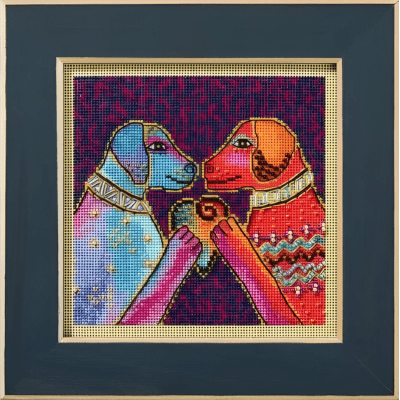 Heartfelt Dogs Cross Stitch Kit - Laurel Burch Studios