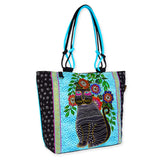 Kitty Noir In Blossoms Large Tote - Laurel Burch Studios