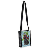 Kitty Noir In Blossoms Neoprene Crossbody - Laurel Burch Studios