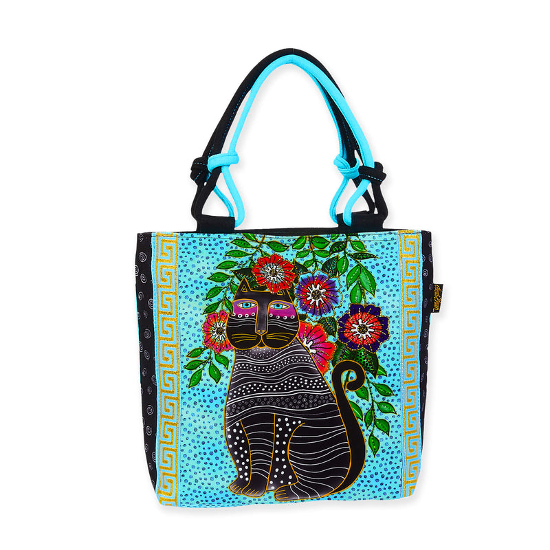 Kitty Noir In Blossoms Small Tote - Laurel Burch Studios