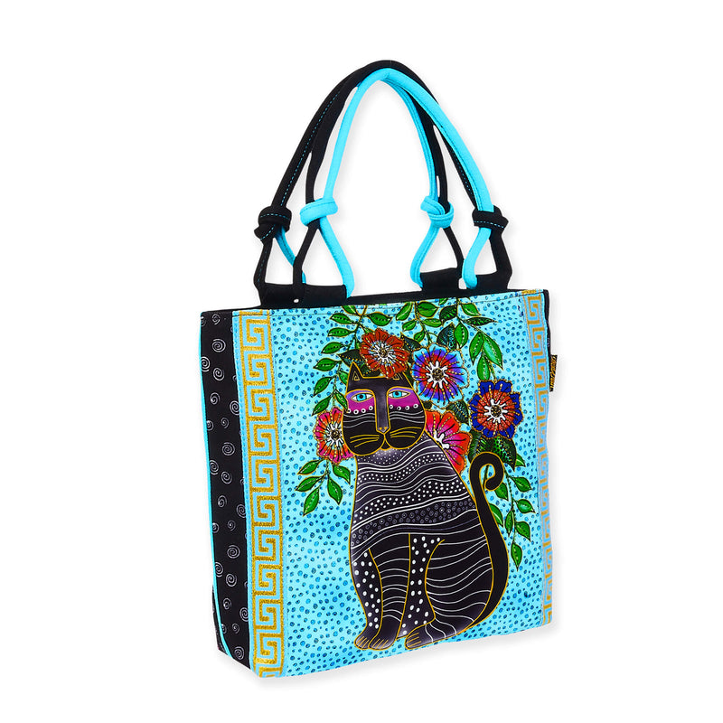 Kitty Noir In Blossoms Small Tote - Laurel Burch Studios