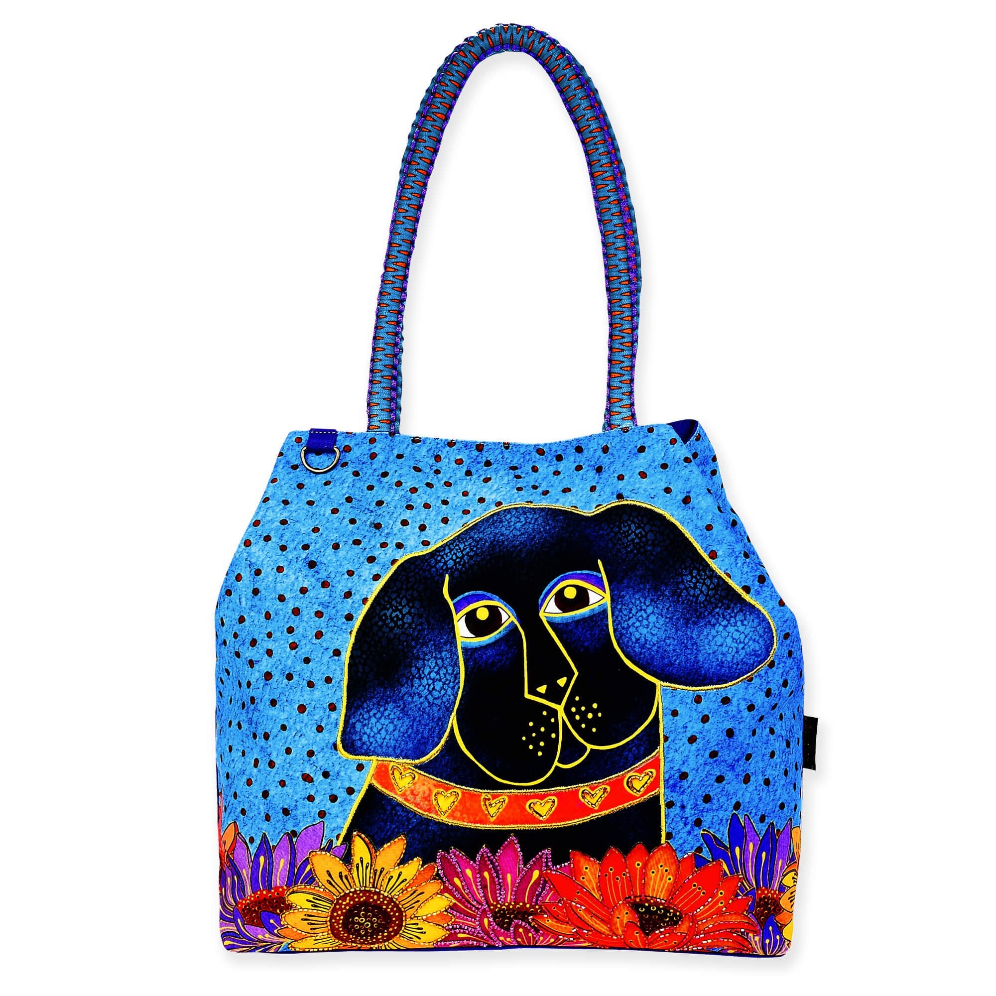 Laurel Burch Shoulder Tote Bag - Large Cutout Cat Design, 20" X 14.5", Water-Resistant
