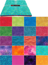 Rainbow 10" Quilting Fabric Squares - Laurel Burch Studios