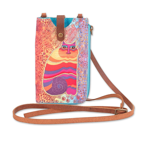 Zeckos Laurel Burch Medium Canvas Tote Zipper Top Satchel in Red Orange Blue for Zeckos Laurel Burch Medium Canvas Tote Zipper Top Satchel in Red Orange Blue for