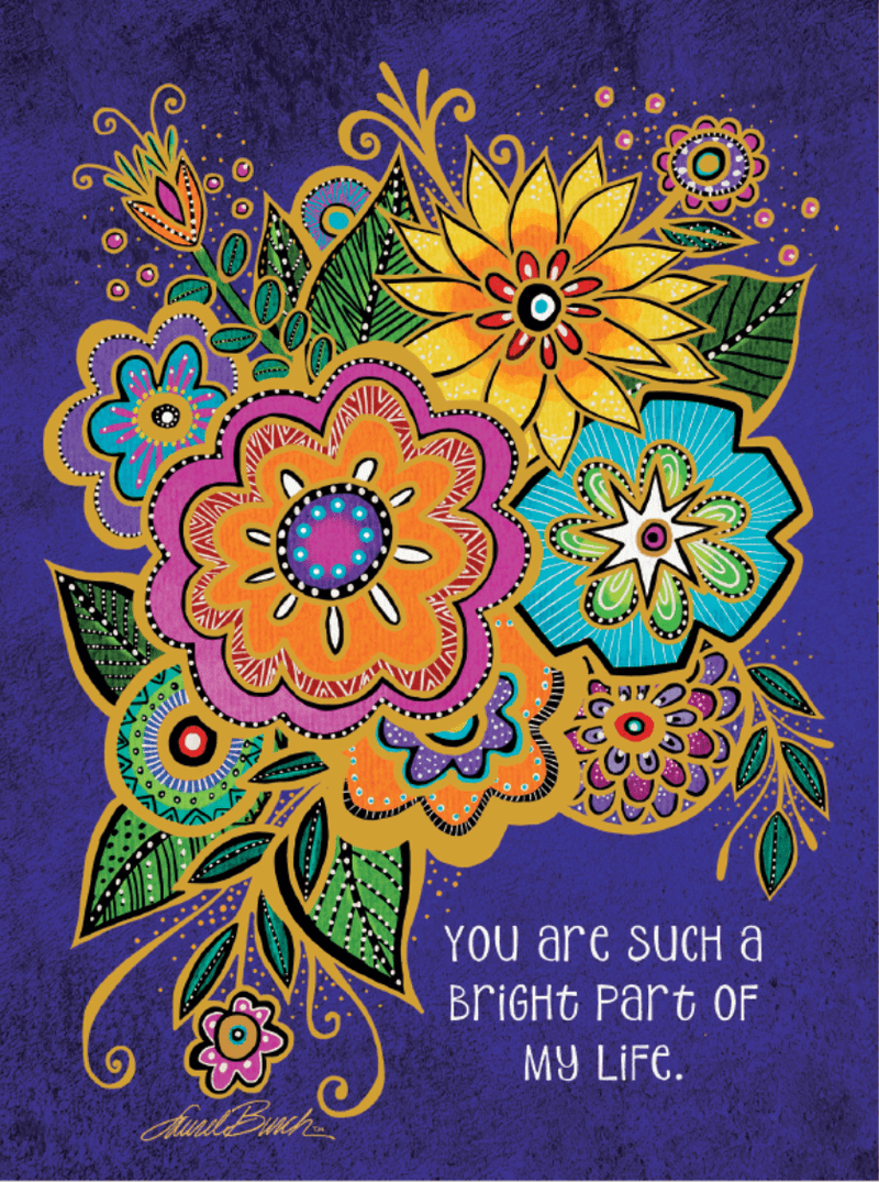 Spring Florals Thank you Card - Single - Laurel Burch Studios