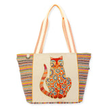 Tabby Cat Large Shoulder Tote - Laurel Burch Studios