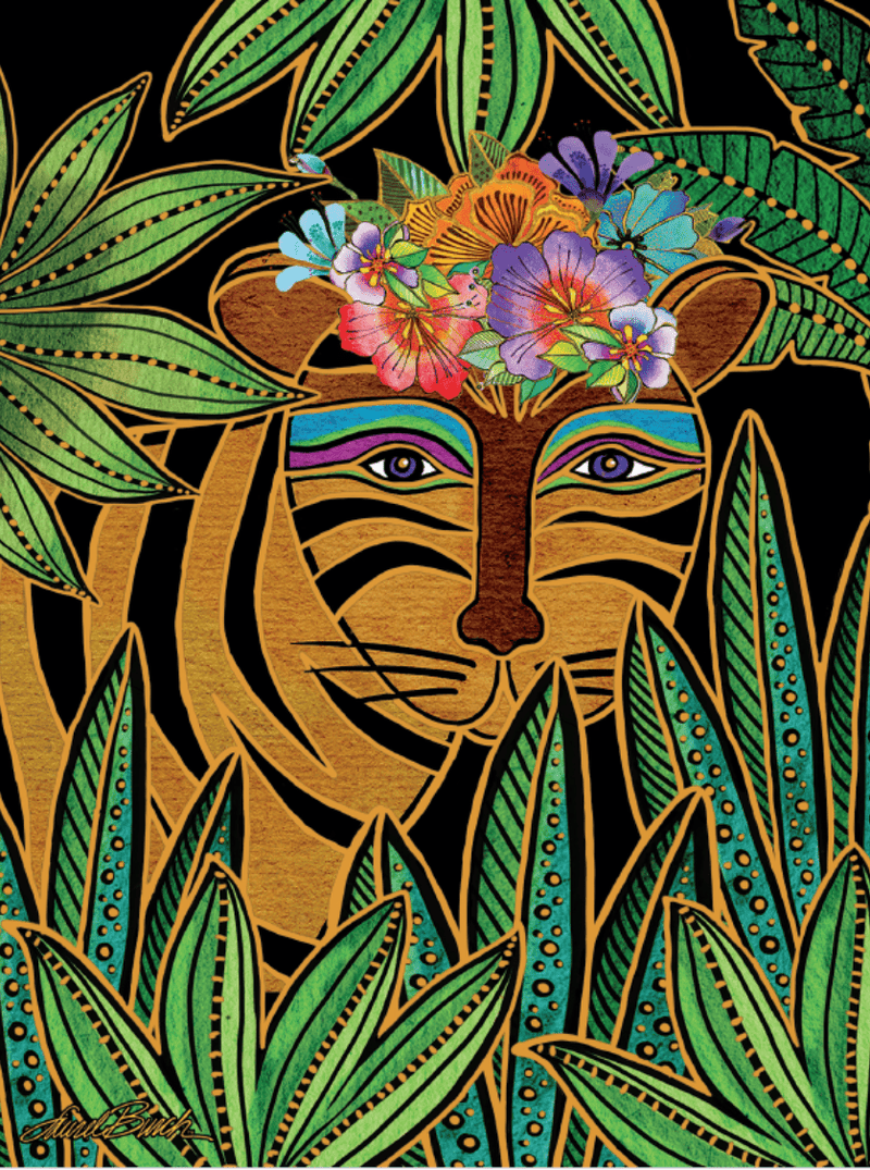 Tigeress in the Jungle Appreciation Card - Single - Laurel Burch Studios