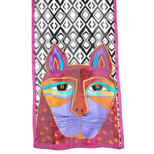 Whiskered Cats Silk Scarf - Laurel Burch Studios