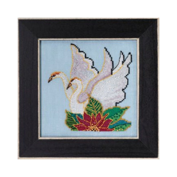 White Swans Cross Stitch Kit - Laurel Burch Studios