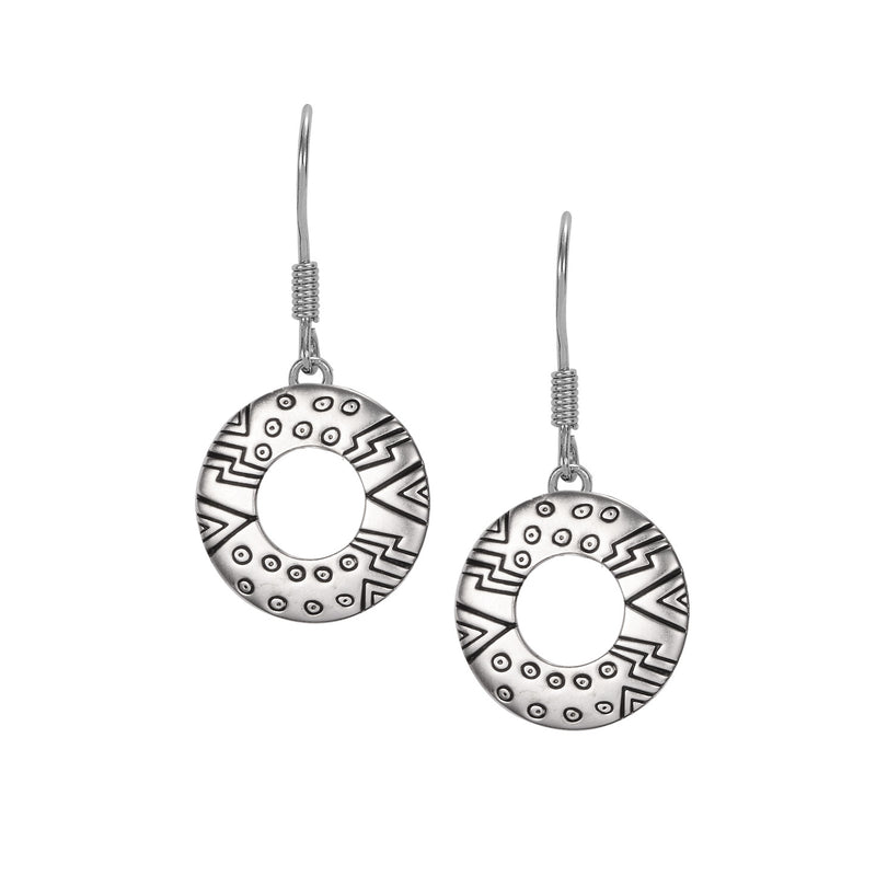 Laurel's Om Earrings Silver Jewelry Laurel Burch Jewelry - Laurel Burch Studios