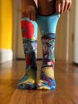 Women's Juliette Crew Socks - 360° PRINT TECHNOLOGY-Women's Socks-K. Bell Socks-Laurel Burch Studios