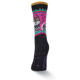 Women's Polka Dot Cat Crew Socks - Black-Women's Socks-K. Bell Socks-Laurel Burch Studios