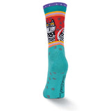 Women's Polka Dot Cat Crew Socks - Turquoise-Women's Socks-K. Bell Socks-Laurel Burch Studios