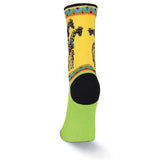 Women's Rainbow Giraffes Crew Socks - Green-Women's Socks-K. Bell Socks-Laurel Burch Studios