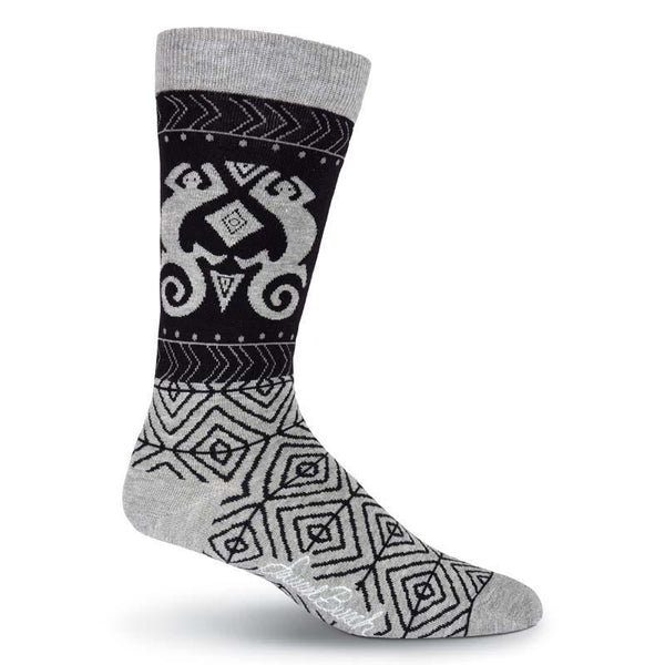 Men's Lizards Crew Socks - Grey-Men's Socks-K. Bell Socks-Laurel Burch Studios