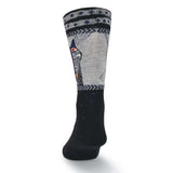 Men's Native Cat Crew Socks - Black-Men's Socks-K. Bell Socks-Laurel Burch Studios