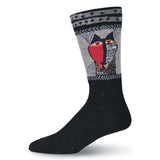 Men's Native Cat Crew Socks - Black-Men's Socks-K. Bell Socks-Laurel Burch Studios