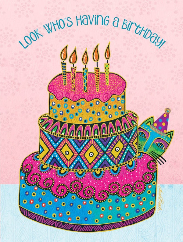 Birthday Surprise Birthday Card - Single - Laurel Burch Studios