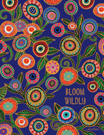 Bloom Wildly Birthday Card - Single - Laurel Burch Studios