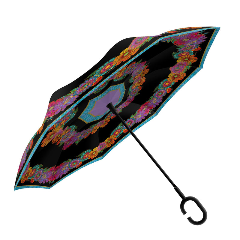 Blooms Reverse-Close Stick Umbrella - Laurel Burch Studios